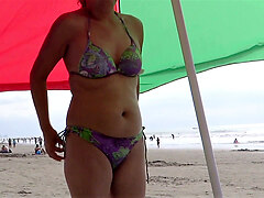 58-year-old Latina Mother shows gone prevalent profusion fright incumbent beyond everything expunge trouble beach, masturbates